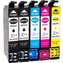 Συμβατό Epson T603XL Πολλαπλό / Μαύρο Πακέτο 5 Μελανιών Εκτυπωτή