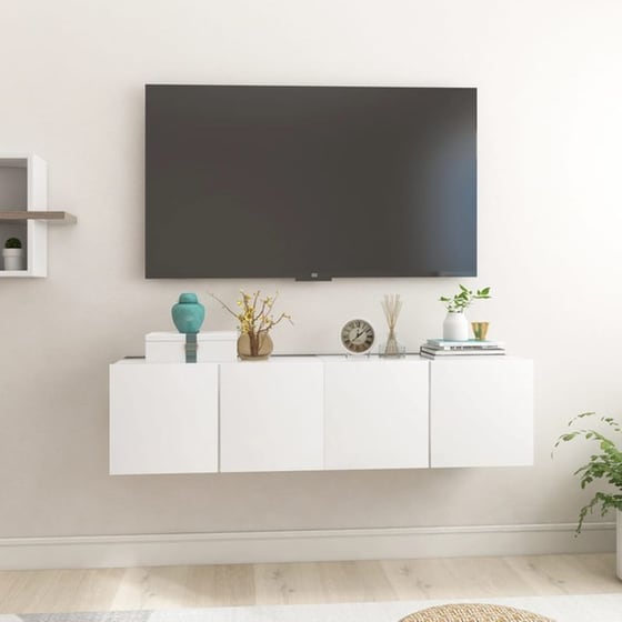 Έπιπλο Τηλεόρασης VidaXL Μοριοσανίδα 2 Τμχ 60x30x30cm - Λευκό image 1