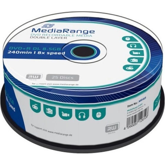 Δίσκοι CD/DVD MediaRange DVD-R 8.5GB 25τμχ image 0