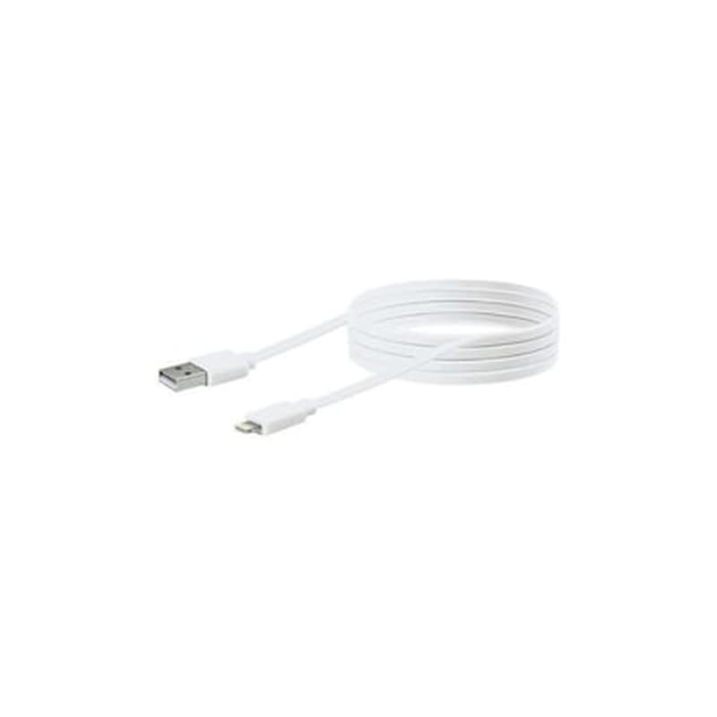 SCHWAIGER Καλώδιο Schwaiger Flat USB-A Male σε Lightning Male - 2m
