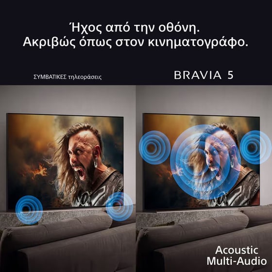 Sony BRAVIA 5 LED (XR l Mini LED) 55" 4K HDR Google Smart Τηλεόραση K55XR55B image 5