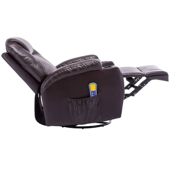 Πολυθρόνα Μασάζ VidaXL Ανακλινόμενη από Συνθετικό Δέρμα - Καφέ image 5