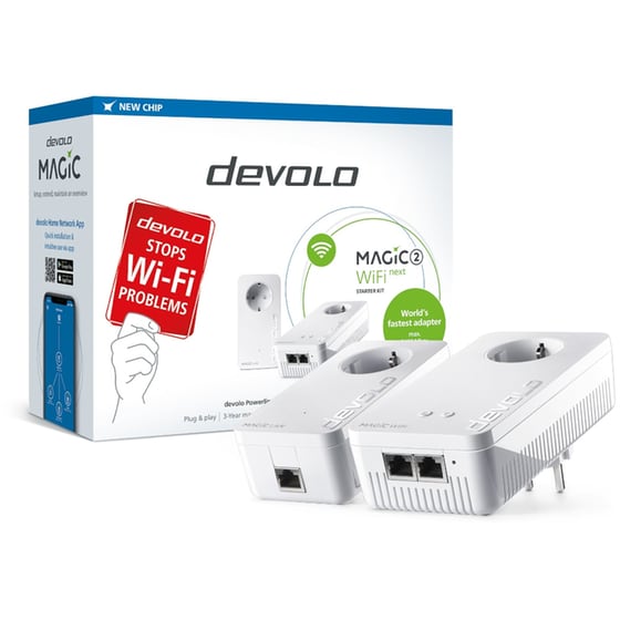 Devolo Magic 2 WiFi Next Powerline Διπλό Kit Ενσύρματη Σύνδεση με 2 Θύρες Ethernet image 0