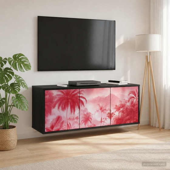 Έπιπλο Τηλεόρασης VidaXL AACHEN Επιτοίχιο 102 x 33 x 40 cm - Μαύρη Δρυς image 1