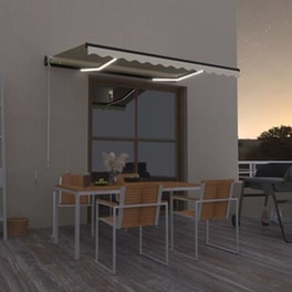 Τέντα Vidaxl Συρόμενη Χειροκίνητη με LED 350x250cm - Λευκό/Κίτρινο