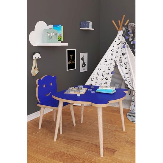 Παιδικό Τραπεζάκι ArteLibre Amahle με Κάθισμα από MDF 46x50x42cm - Μπλε image 2