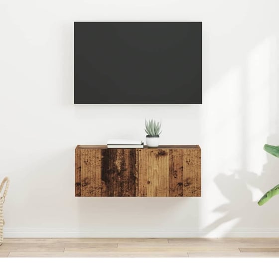 Έπιπλο Τηλεόρασης VidaXL Επιτοίχιο 2 τμχ 39 x 31 x 29,5 cm - Παλαιωμένο Ξύλο image 2