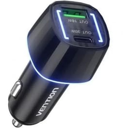 Φορτιστής Αυτοκινήτου Vention USB/USB-C 30W - Μαύρο