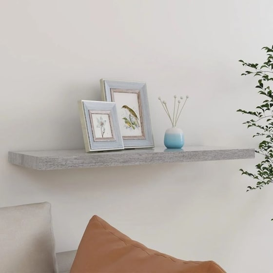 Ράφι Τοίχου VidaXL από MDF 80x23.5x3.8 cm - Γκρι image 1