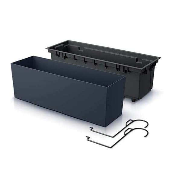 Ζαρντινιέρα Κρεμαστή Marhome Πλαστική 39.5x18.5x19.5 cm 14lt - Ανθρακί image 1