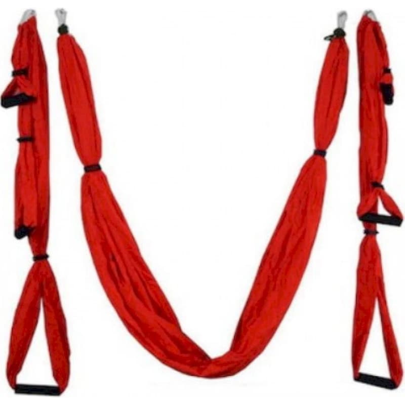 KEPEAK Πανί Aerial Yoga Anti-Gravity Kepeak με Λαβές από Μετάξι - Κόκκινο