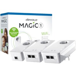 Devolo Magic 1 WiFi 2-1-3 8374 Powerline Τριπλό Kit Ασύρματη Σύνδεση Passthrough Πρίζα Wi-Fi 5 με 2 Θύρες Ethernet