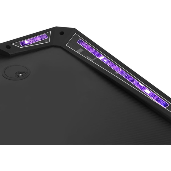Γραφείο Gaming VidaXL με LED από Επεξεργασμένο Ξύλο 60x75cm - Μαύρο image 10