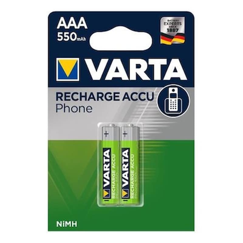 VARTA Επαναφορτιζόμενες Μπαταρίες Varta AAA NiMH 550mAh 1.2 V 2 τεμάχια