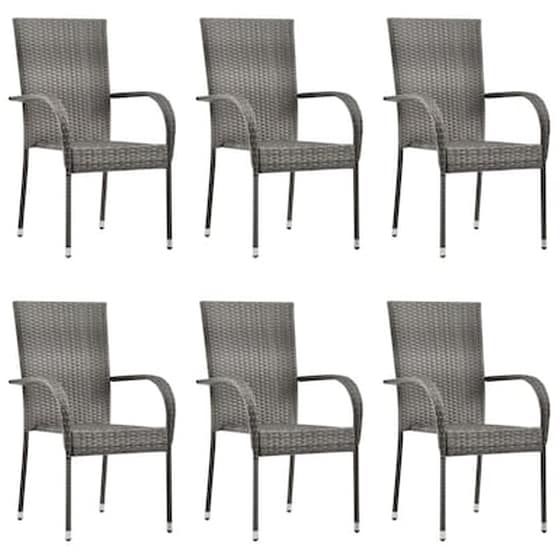 Vidaxl Σετ Τραπεζαρίας Κήπου 7 Τεμαχίων Γκρι image 5