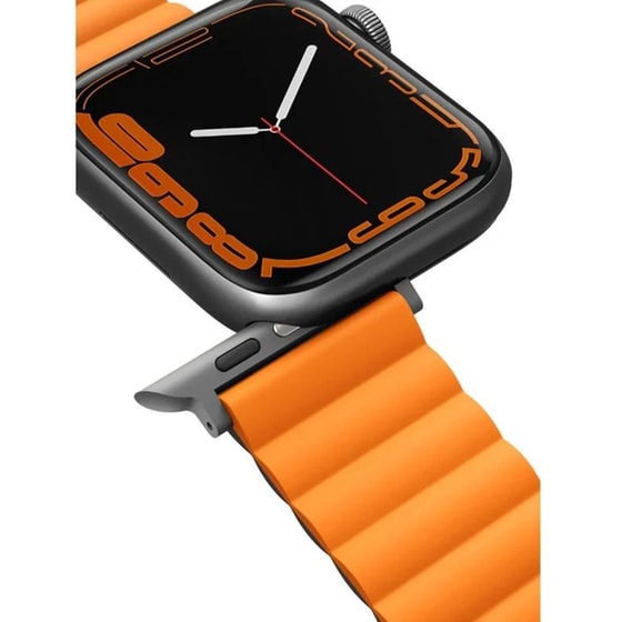 Λουράκι Uniq Revix Reversible Magnetic για Apple Watch 42/44/45mm - Charcoal (Grey/Orange) image 4