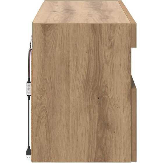 Έπιπλο Τηλεόρασης VidaXL Επιτοίχιο με LED 80 x 30 x 40 cm - Artisan Δρυς image 8