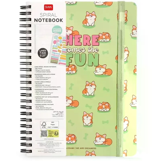 Σημειωματάριο Legami Ριγέ Σπιράλ Maxi Corgi image 6