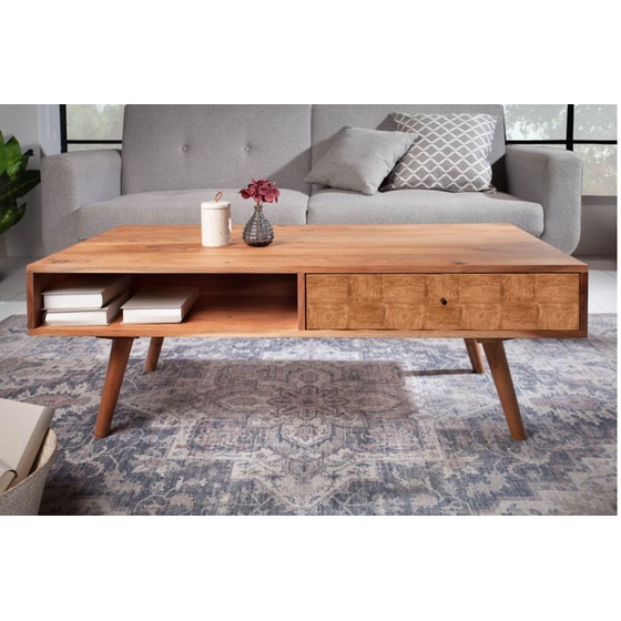Τραπεζάκι Σαλονιού  Polihome Rohit από Ξύλο Ακακίας 117x60x40 cm - Φυσικό χρώμα ξύλου image 3