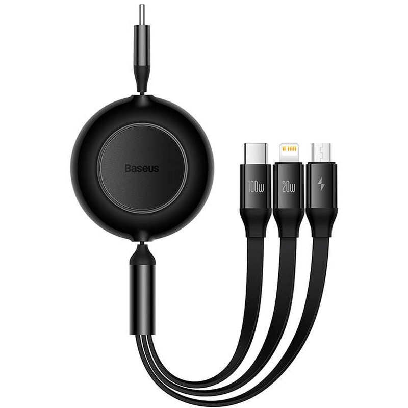 Baseus Bright Mirror 4 USB-c 3-in-1 Cable For Micro USB, USB-C, Lightning 100W 3.5A 1.1m - Μαύρο