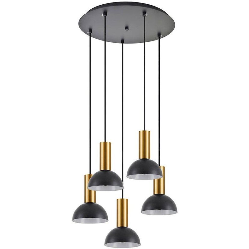 Φωτιστικό Οροφής Πολύφωτο Homelighting 77-8650 Μεταλλικό - Μαύρο/Χρυσό