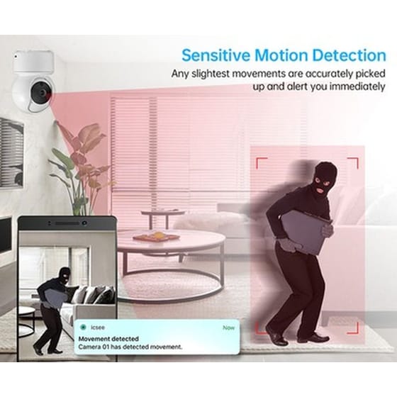 Ενσύρματη IP Camera Powertech PT-1085 Full HD Επιτραπέζια με Wi-Fi και Λειτουργία Pan & Tilt image 3