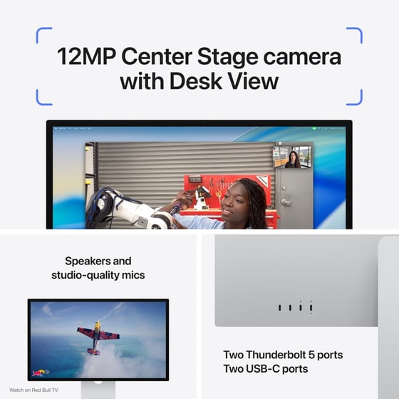 Apple Studio Display MFEY4YP/A Monitor 27'' 5K UHD Retina Flat 60Hz (Vesa Mount Adapter - Stand not included) image 3