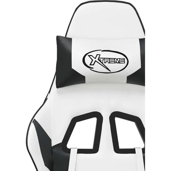 Καρέκλα Gaming VIDAXL 345467 με Υποπόδιο από Τεχνητό Δέρμα - Μαύρο image 8