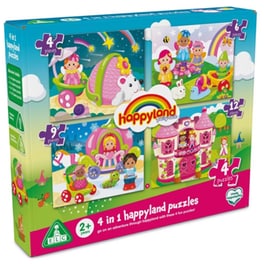Παιδικό Παζλ ELC Happyland 4 σε 1 με Νεράιδες (4/6/9/12 Κομμάτια)