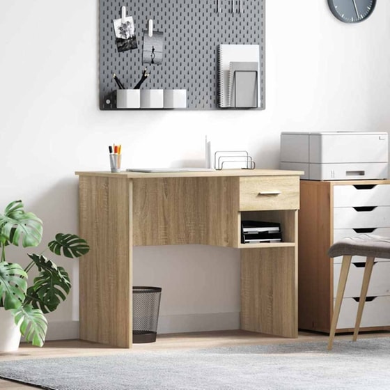 Γραφείο VidaXL από Επεξεργασμένο Ξύλο 90x49x75 cm - Sonoma Δρυς image 1