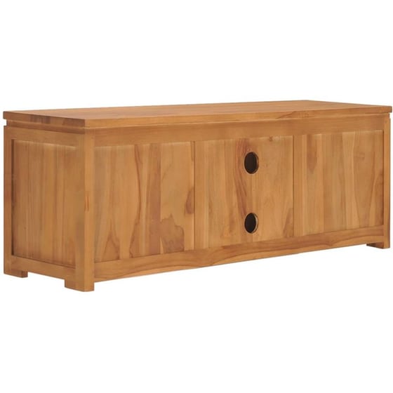 Έπιπλο Τηλεόρασης Vidax Μασίφ Ξύλινο 110x30x40cm - Kαφέ image 3