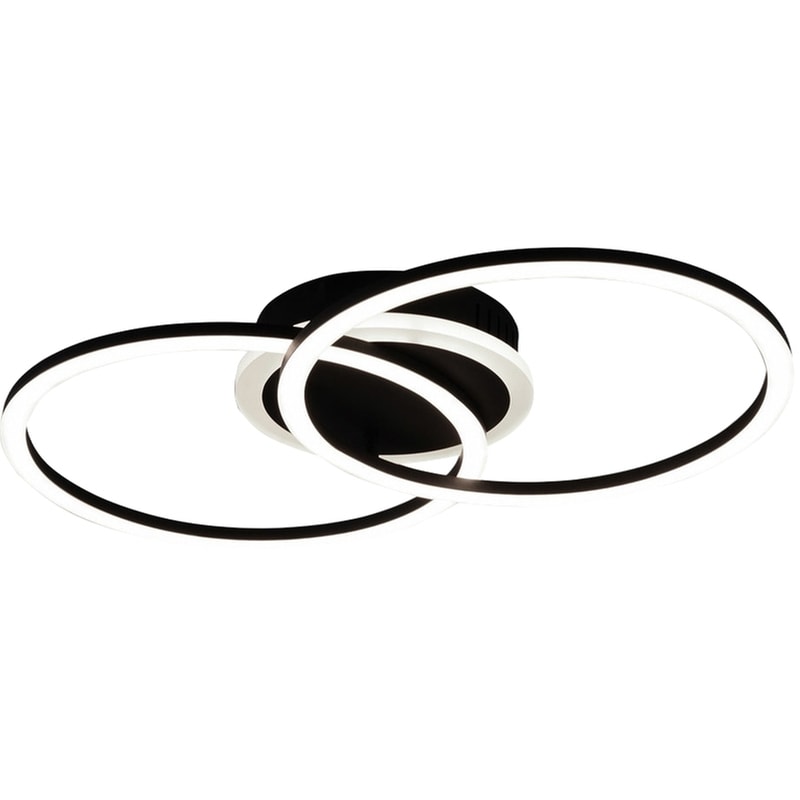 Trio Lighting Venida Πλαφονιέρα Οροφής 50εκ. Μαύρη με Ενσωματωμένο LED