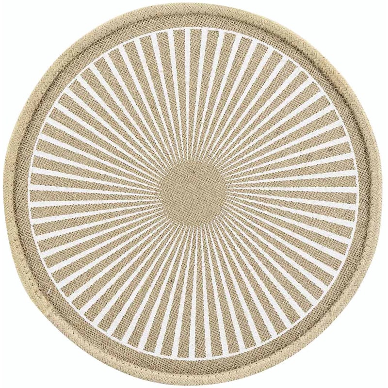 Σουπλά Spitishop Ψάθινο 38 cm - Μπεζ/Λευκό SPITISHOP