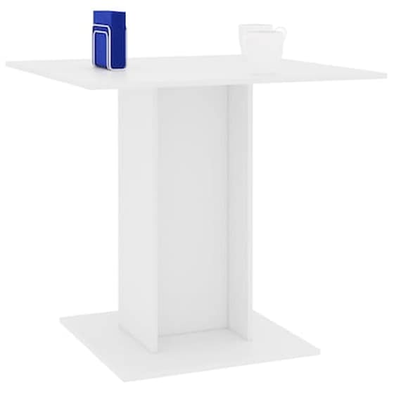 Vidaxl Τραπεζαρία Λευκή 80 X 80 X 75 Εκ. Από Μοριοσανίδα image 3