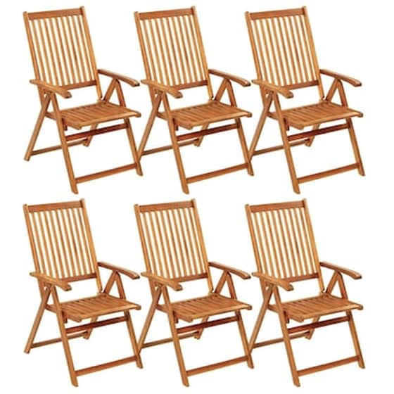 Vidaxl Καρέκλες Κήπου Πτυσσόμενες 6 Τεμ. Από Ξύλο Ακακίας Με Μαξιλάρια image 2
