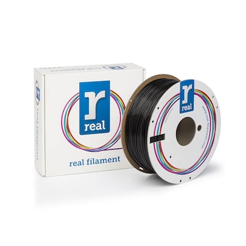 REAL FILAMENTS Real Pla 3d Printer Filament - Black - Spool Of 1kg - 1.75mm (refplablack1000mm175)