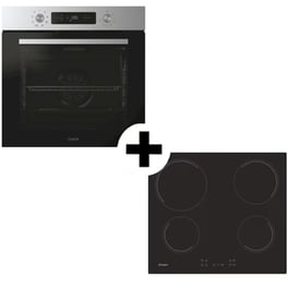 CANDY CH64CCB & CA6NP3T3HTX 78 Lt Inox Eντοιχιζόμενο Σετ Φούρνος και Εστία