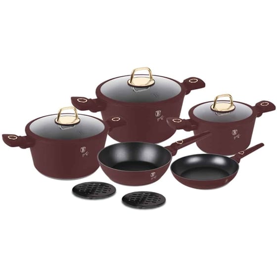 Σετ Μαγειρικά Σκεύη BERLINGER BH-8050 10 τμχ Μπορντό image 0