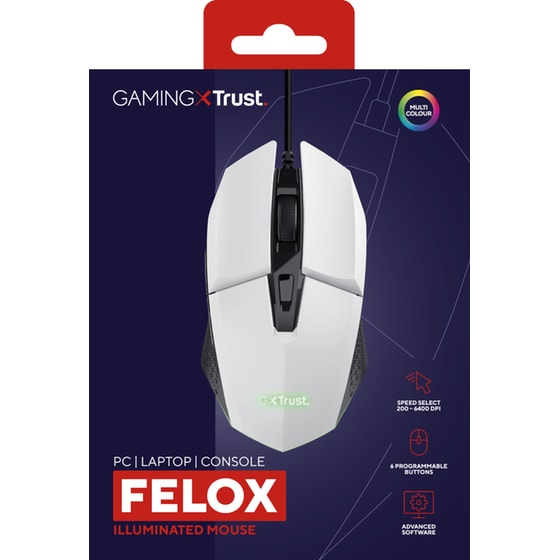 Trust GXT 109W Felox Gaming Ενσύρματο Ποντίκι - Λευκό image 5