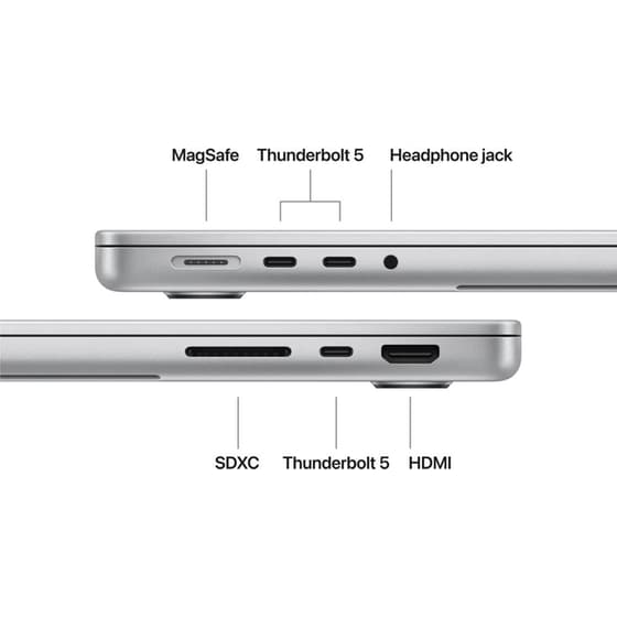 Apple MacBook Pro MJ3E4GR/A 14" M5 Chip QHD+ (Apple M5 10 Cores/32GB/1TB SSD/10 Cores GPU/macOS) Silver image 6