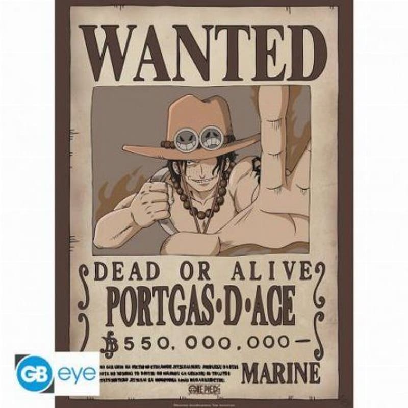 GBEYE Αφίσα One Piece Wanted Ace Κάθετη 52x38 cm