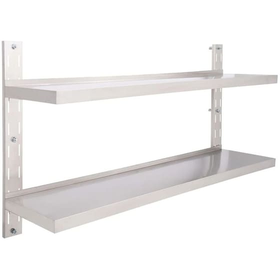 Ράφι Τοίχου VidaXL από Ανοξείδωτο Ατσάλι 150x30 cm - Γκρι image 0