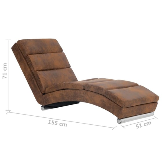 Ανάκλιντρο VidaXl από Συνθετικό Καστόρι 155x51x71 cm - Καφέ image 7
