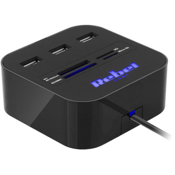 USB Hub Rebel USB-A με  7 θύρες - Μαύρο image 0