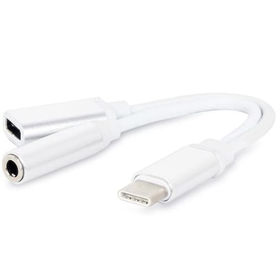 Αντάπτορας Cablexpert USB-C Male σε 3.5mm / USB-C Female Λευκό image 0