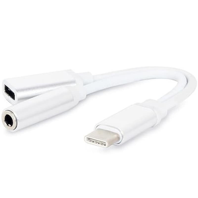 CABLEXPERT Αντάπτορας Cablexpert USB-C Male σε 3.5mm / USB-C Female Λευκό