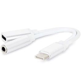 Αντάπτορας Cablexpert USB-C Male σε 3.5mm / USB-C Female Λευκό