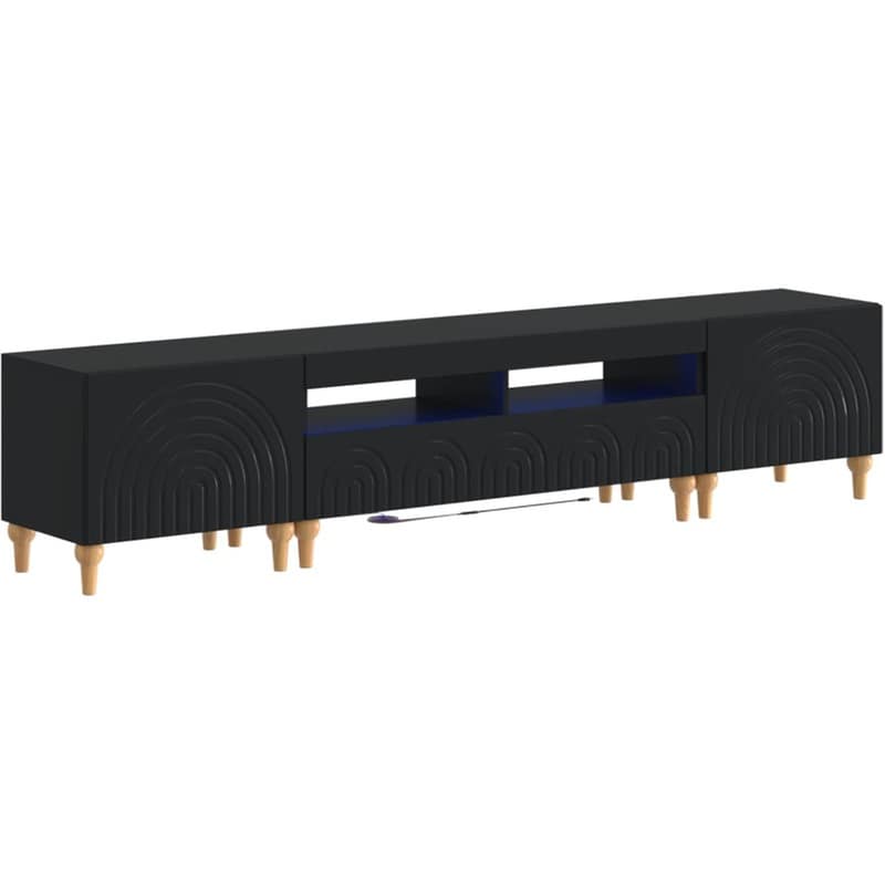 Έπιπλο Τηλεόρασης VidaXL με LED 3 τμχ 198 x 35 x 43 cm - Μαύρο