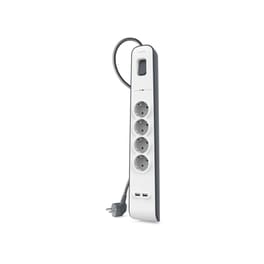 Πολύπριζο Ασφαλείας Belkin Surge Master BSV401VF2M 4 Θέσεων & 2x Usb 2m - Λευκό