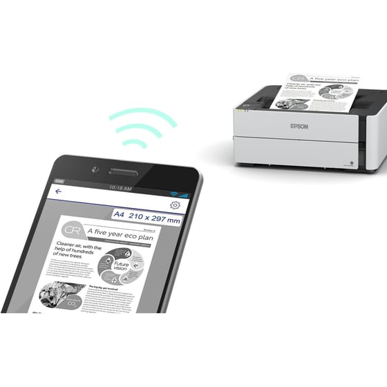 Epson EcoTank M1180 Ασπρόμαυρος Εκτυπωτής Inkjet A4 με Wi-Fi (C11CG94403) image 7